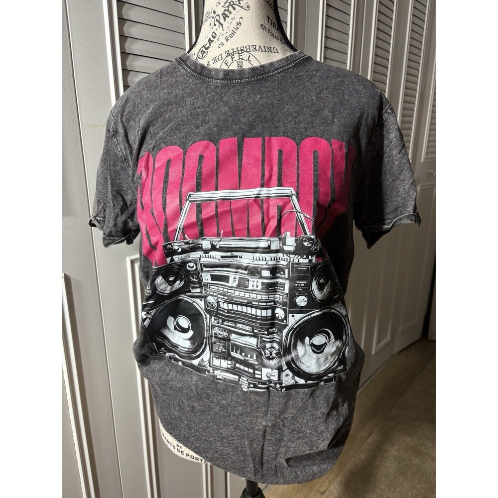 GOR Factory Boombox Graphic Cotton Crew Neck Short Sleeve T-Shirt Gray M